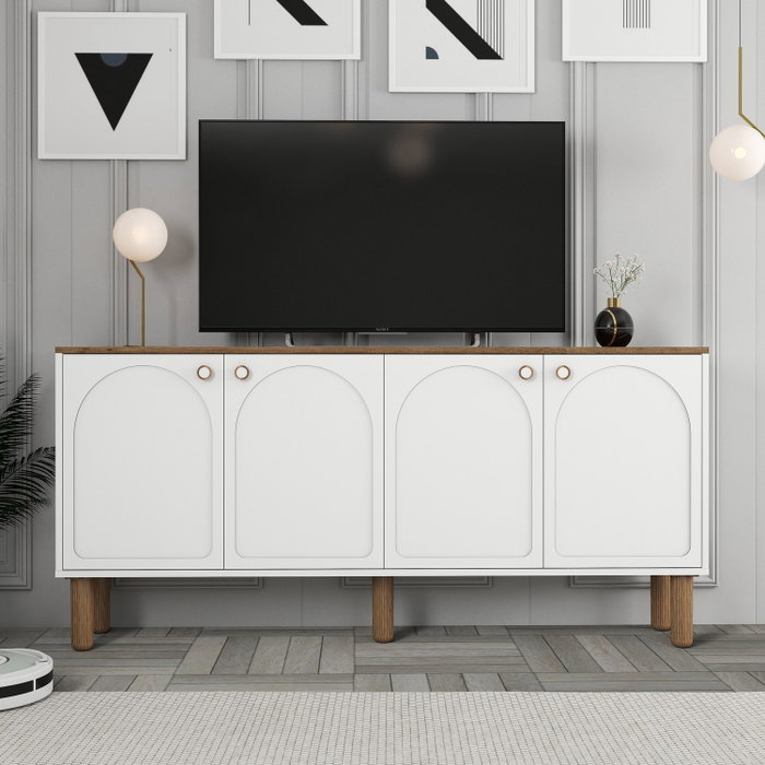 Hanah Home Consola 848 - Blanca, 180 cm Ancho x 84 cm Alto x 35 cm Profundo, Melamina